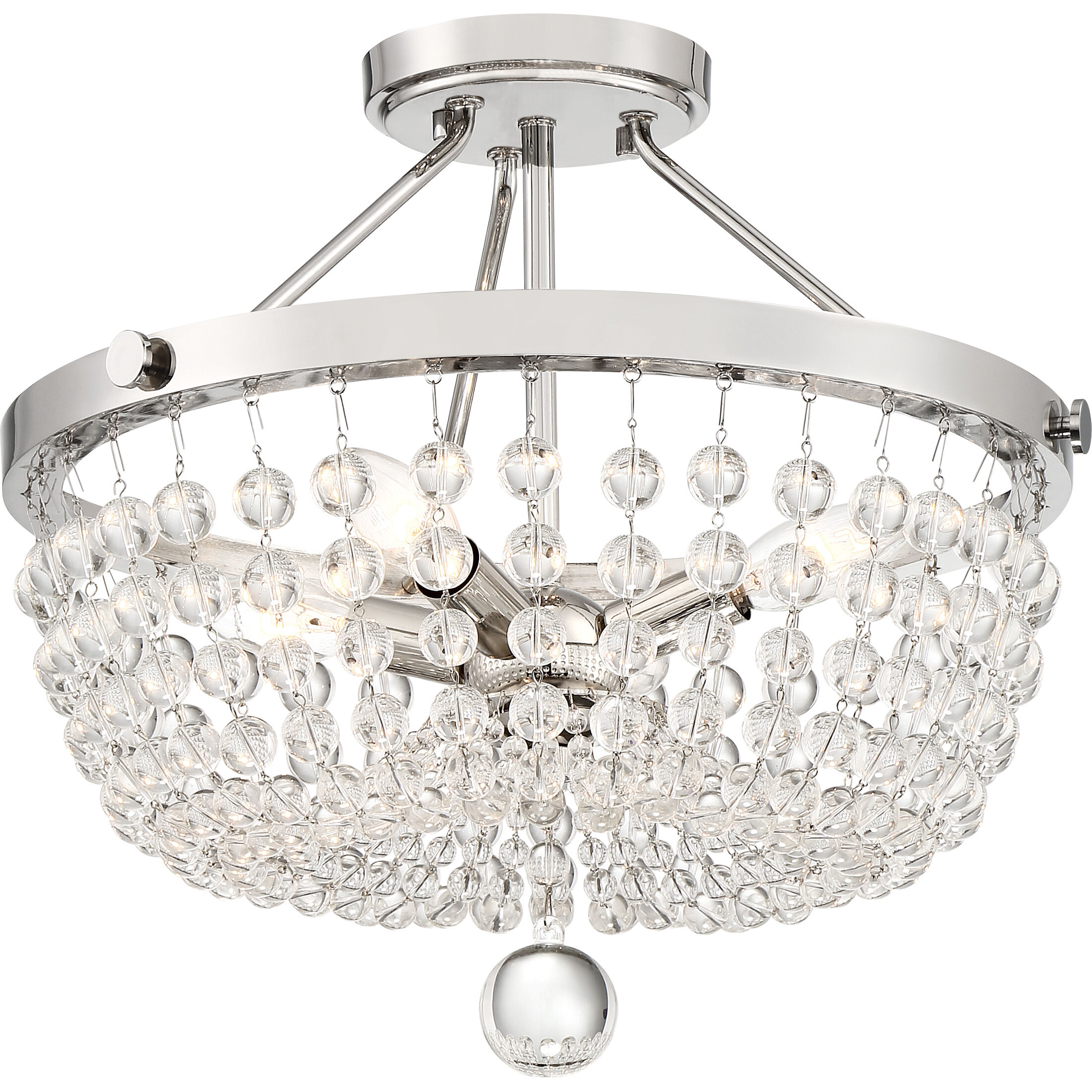 Teresa 4 Light 16 inch Polished Nickel Semi-Flush Mount Ceiling Light