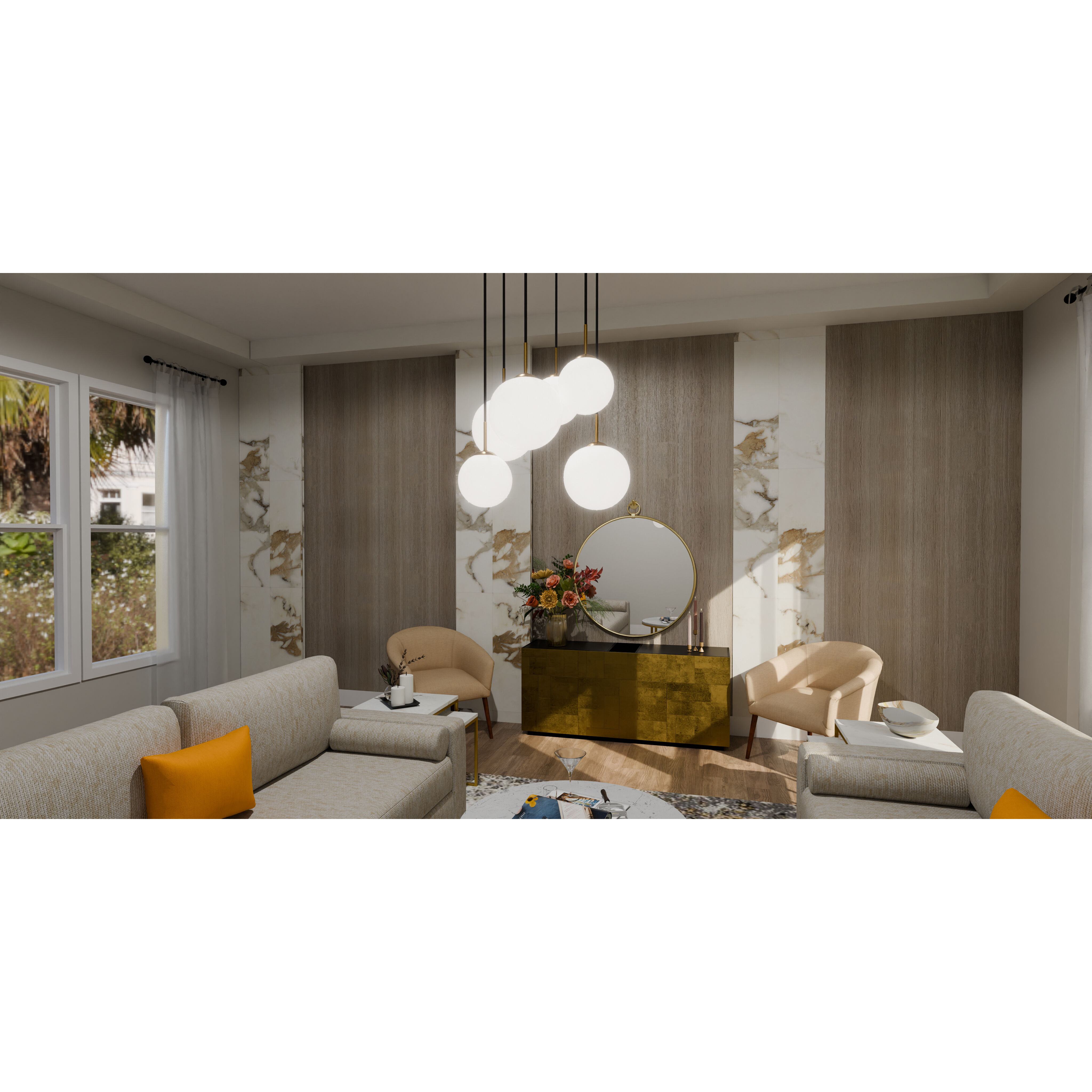 Wonderstruck 6 Light 20.75 inch Aged Brass Semi-Flush Mount Ceiling Light, Pendant