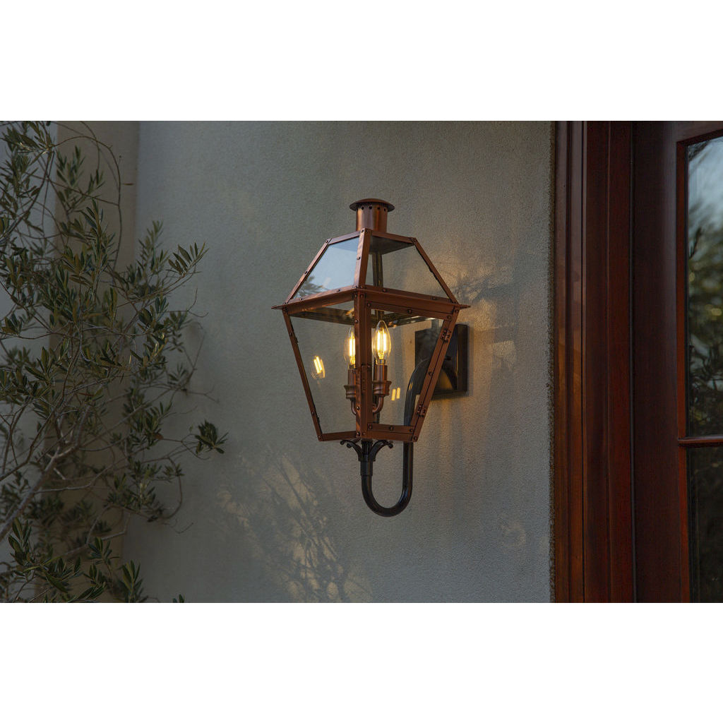 Rue De Royal 2 Light 24 inch Aged Copper Outdoor Wall Lantern