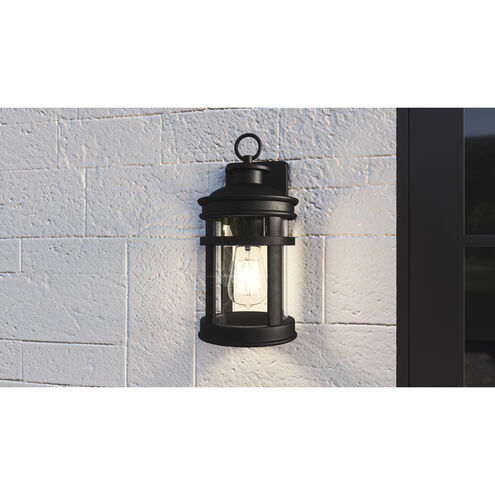Scout 1 Light 12 inch Matte Black Outdoor Wall Lantern, Small