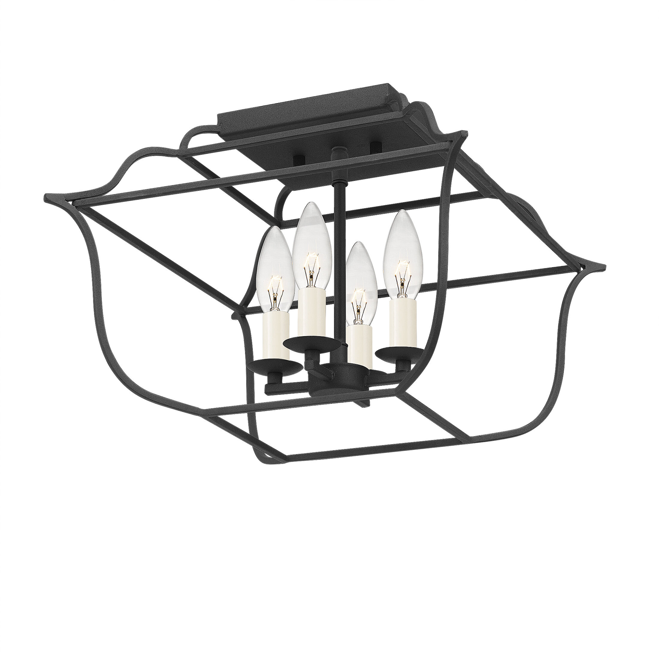 Gallery 4 Light 14 inch Royal Ebony Semi-Flush Mount Ceiling Light 
