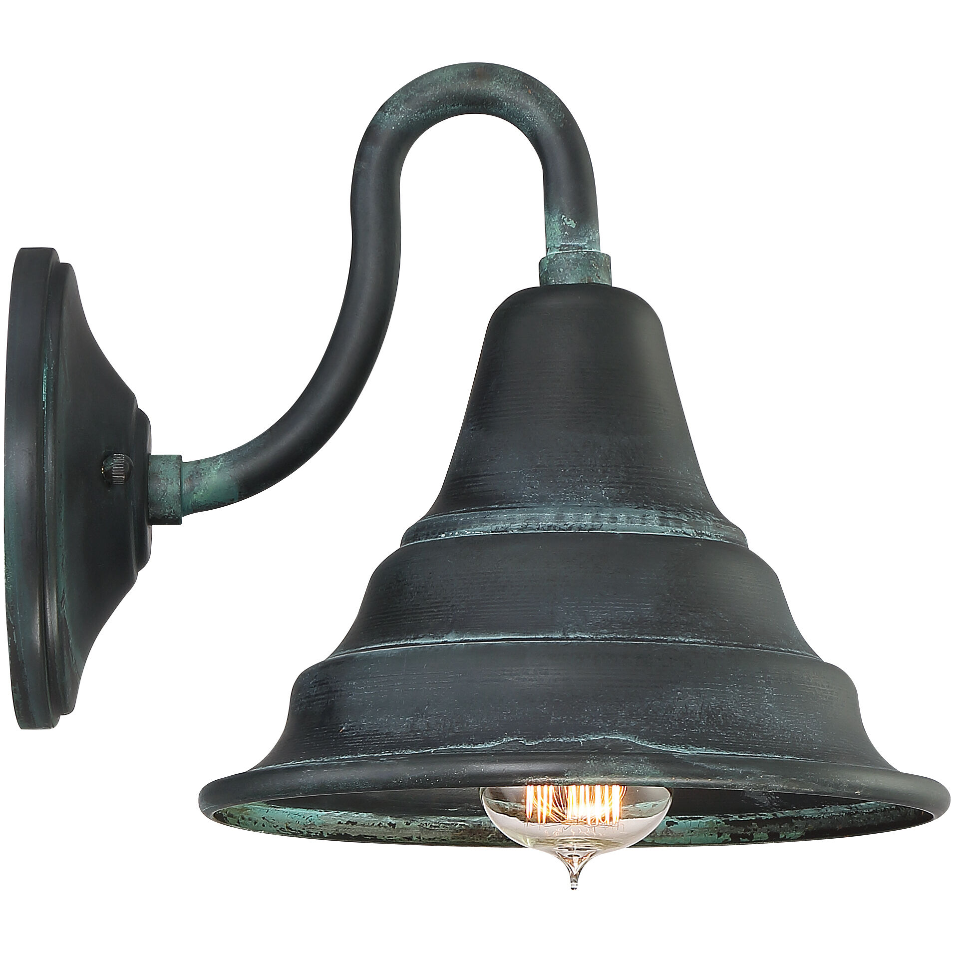 Carmel Outdoor Wall Lantern in Aged Verde