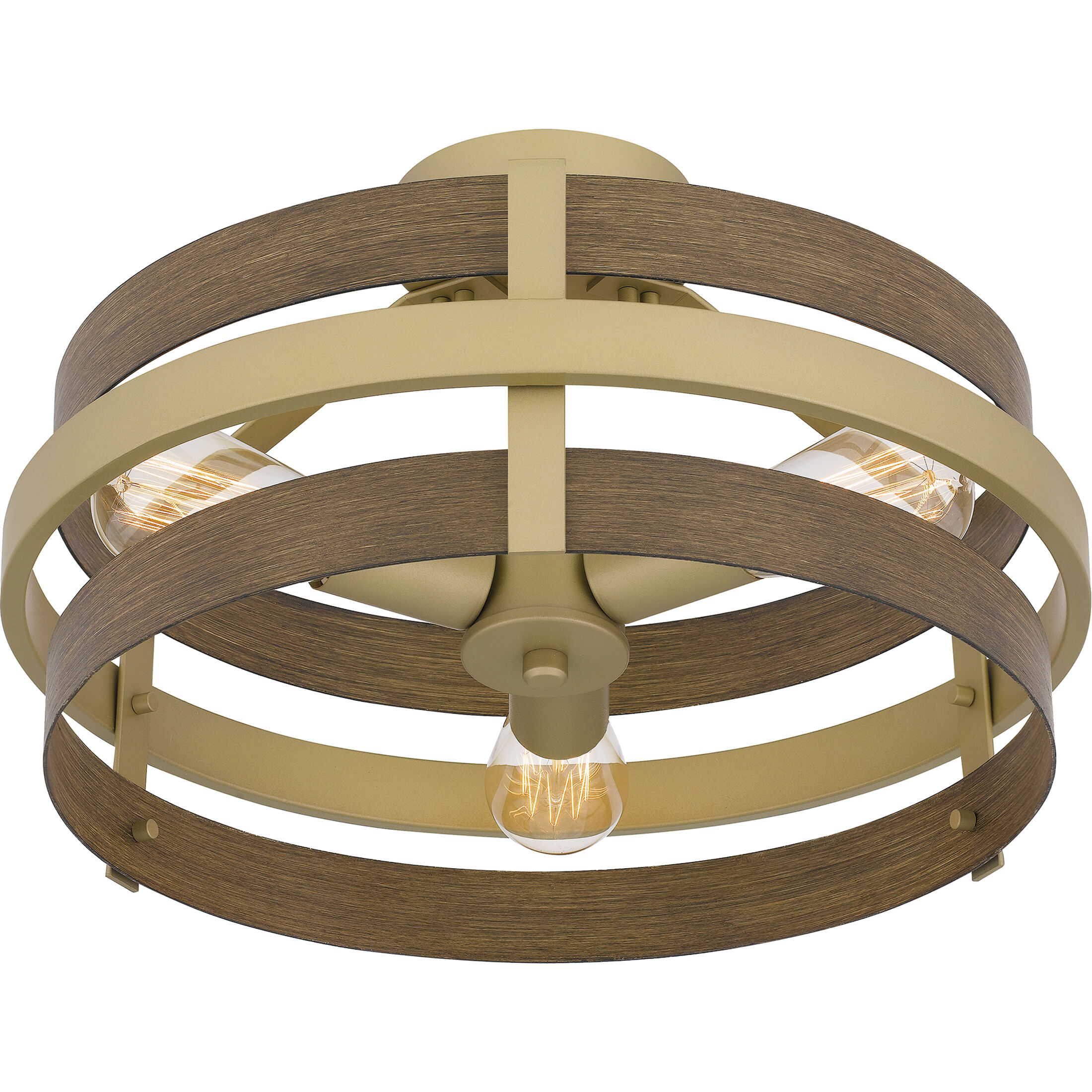 Gadsen 3 Light 16 inch Champagne Gold Semi-Flush Mount Ceiling Light