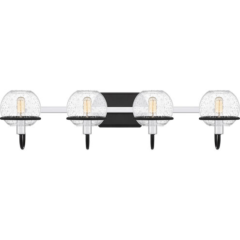 Phoenix 4 Light 30.75 inch Matte Black Bath Light Wall Light, Extra Large
