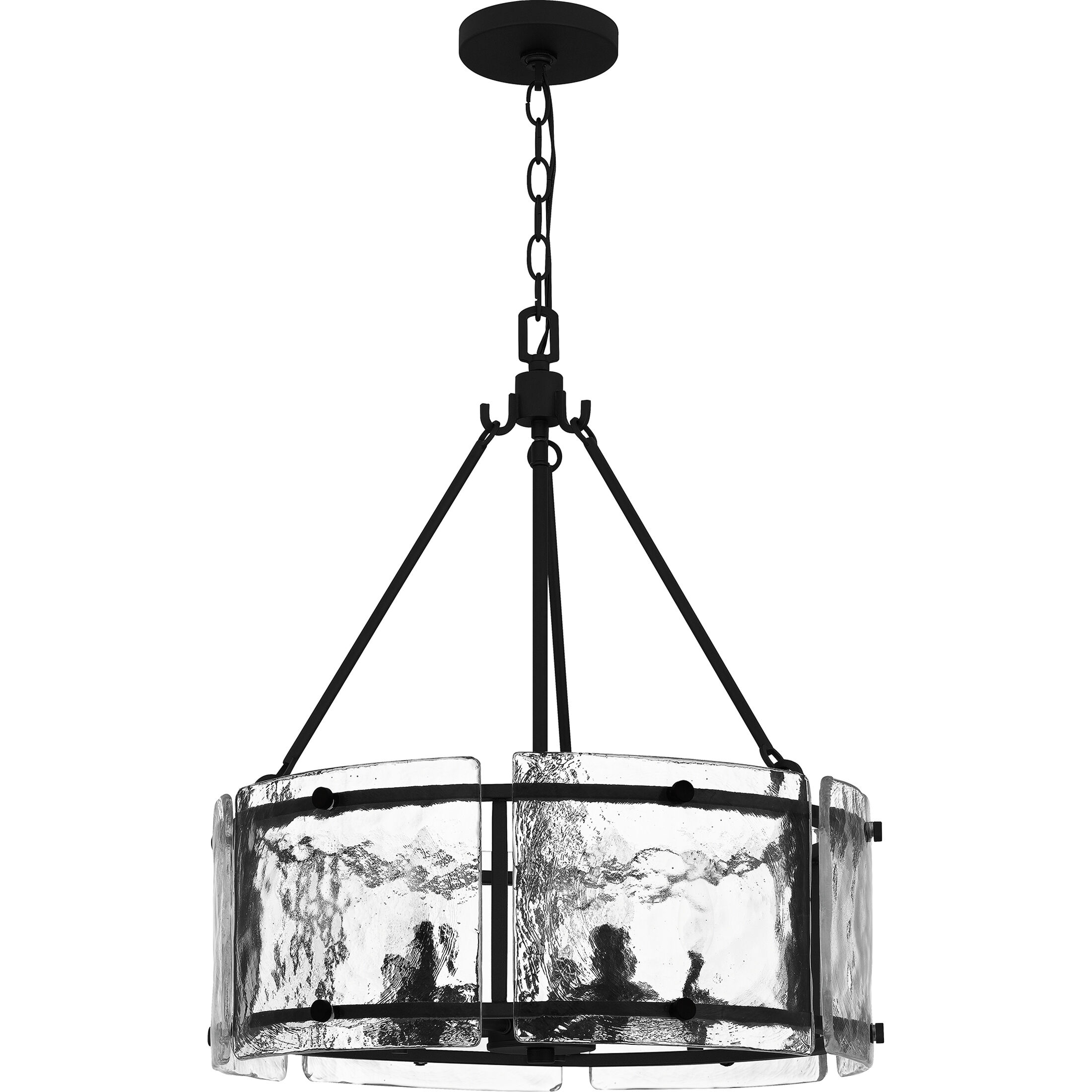 Fortress 5 Light 20.5 inch Earth Black Pendant Ceiling Light