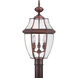 Newbury 3 Light 23 inch Aged Copper Outdoor Post Lantern