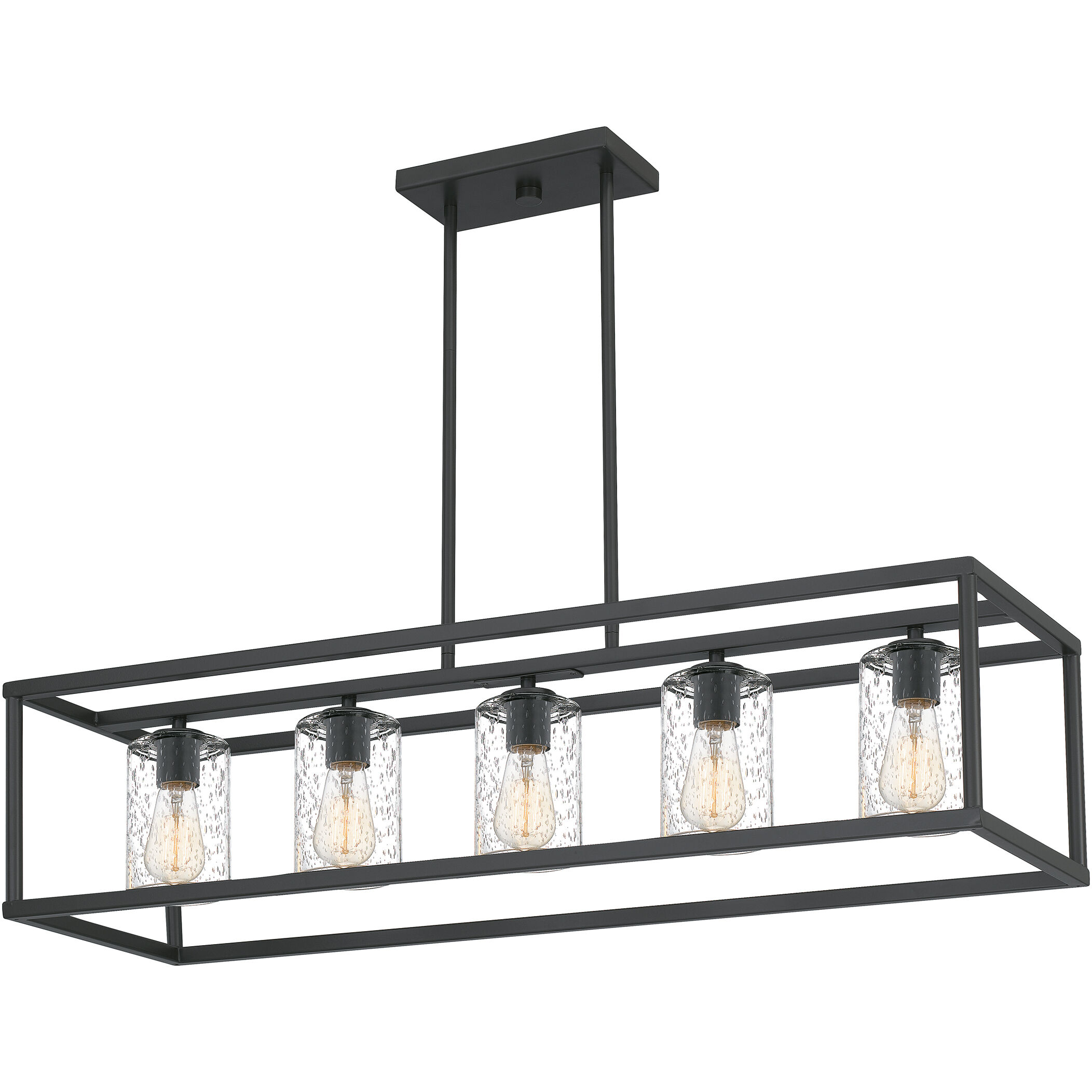 New Harbor 5 Light 38 inch Old Bronze Linear Chandelier Ceiling Light