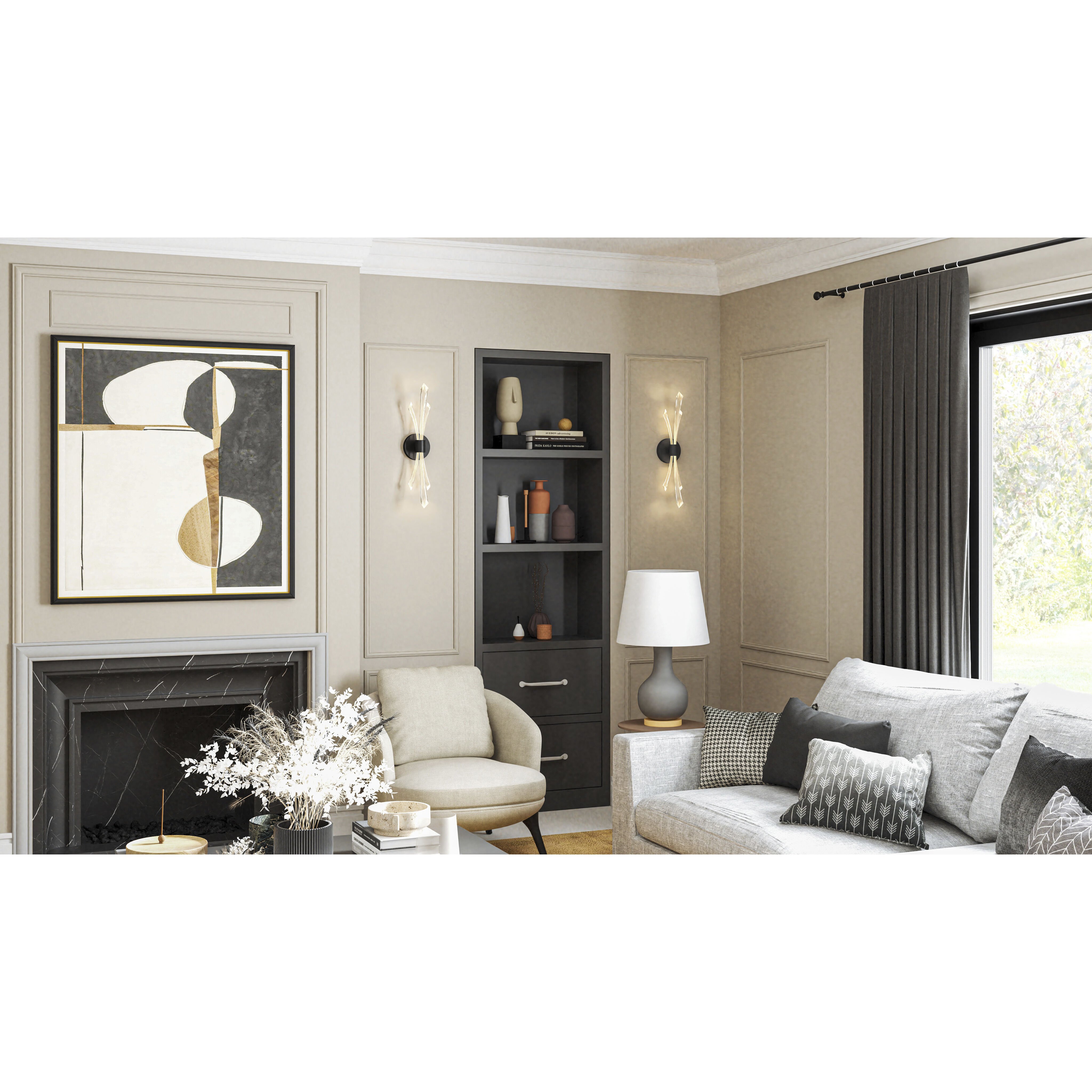 Cecily Wall Sconce Wall Light in Matte Black, Small