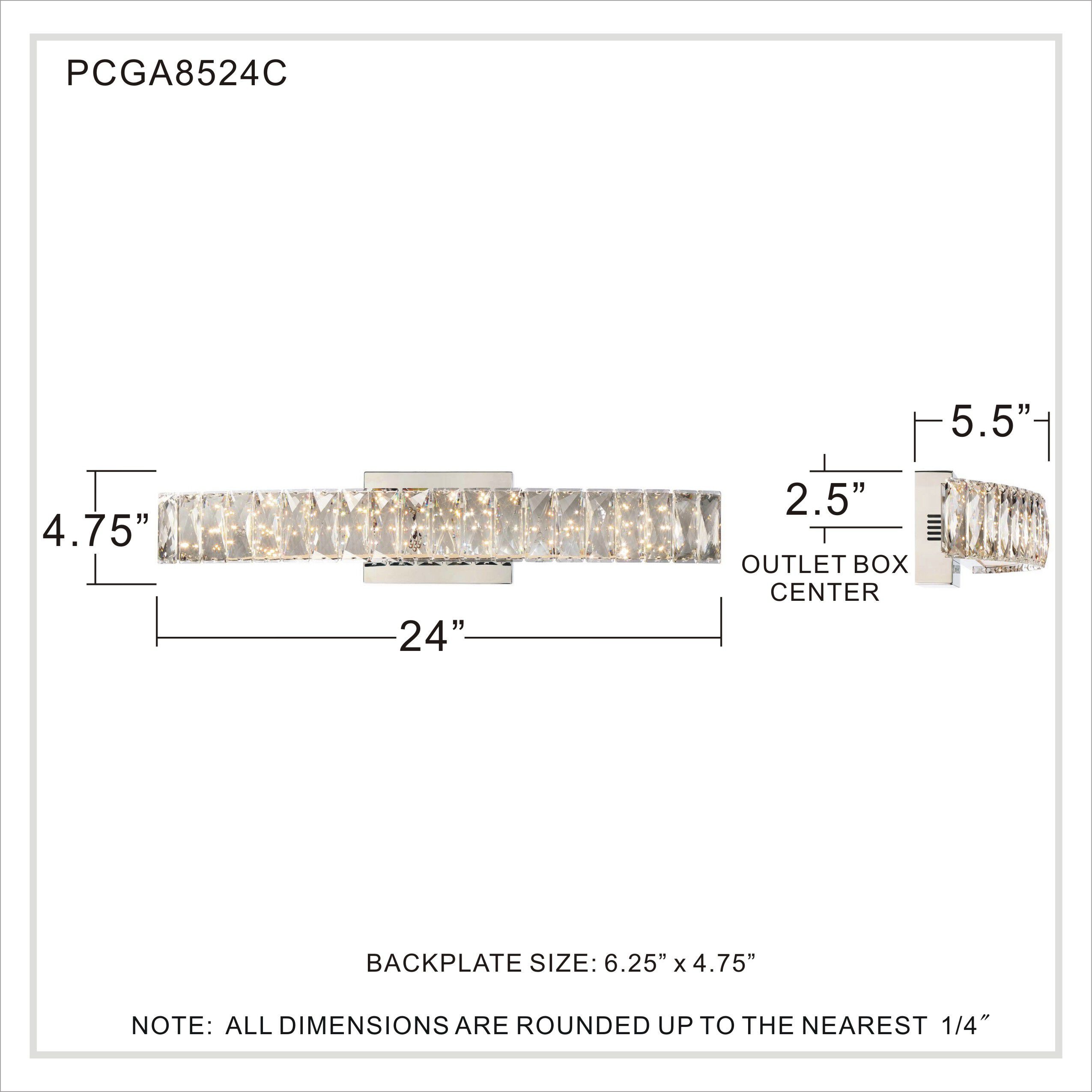 Gala LED 24 inch Polished Chrome Bath Light Wall Light