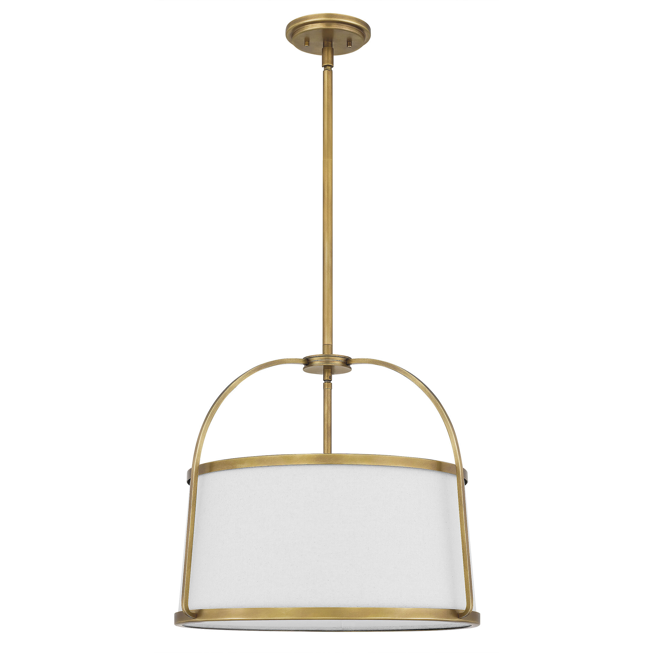 York 4 Light 20 inch Weathered Brass Pendant Ceiling Light
