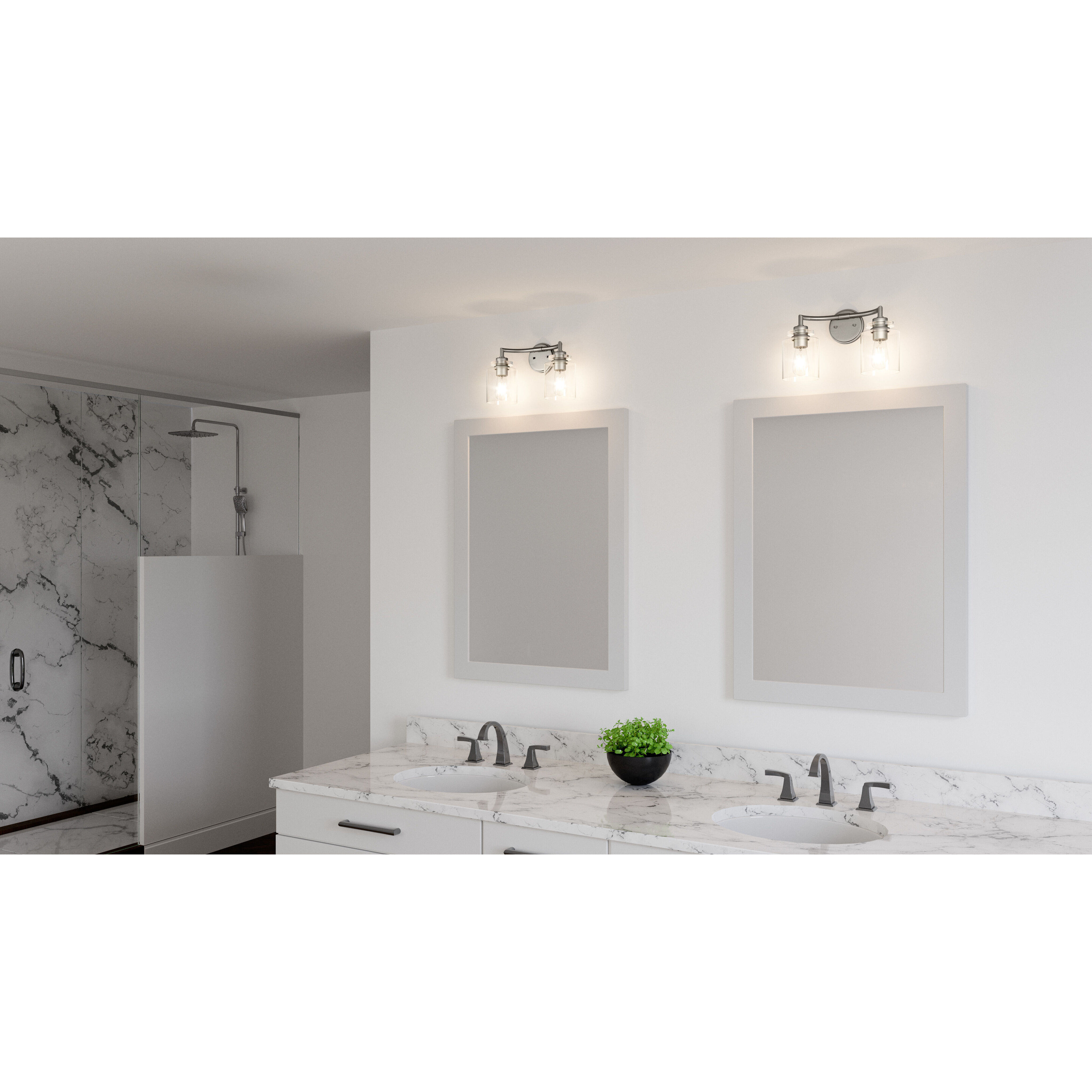 Jaspar 2 Light 16 inch Antique Nickel Bath Light Wall Light