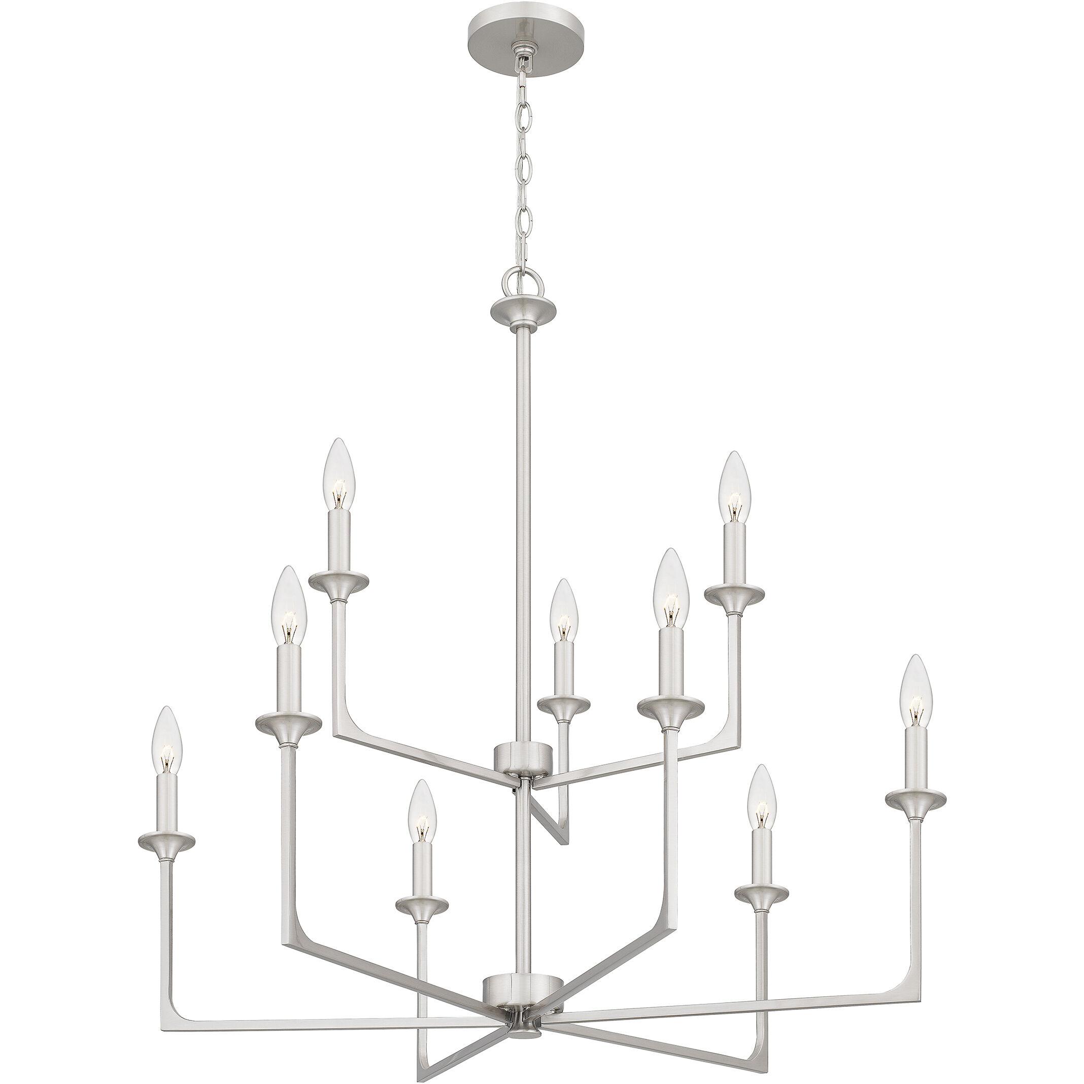 Prescott 9 Light 32 inch Brushed Nickel Chandelier Ceiling Light