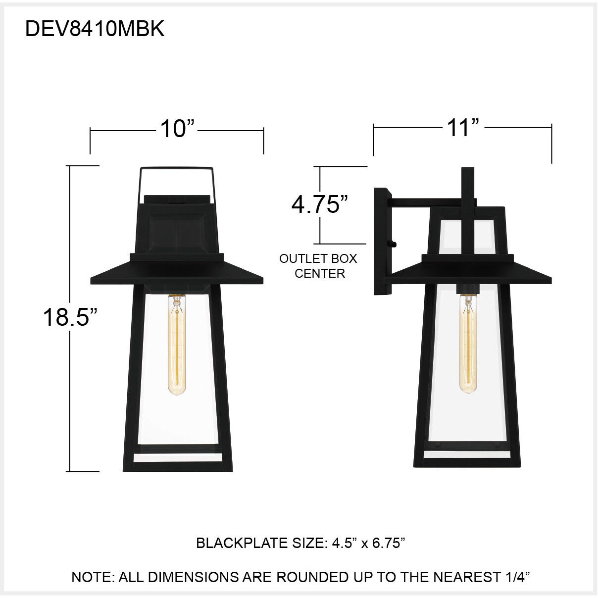 Devonport 1 Light 19 inch Matte Black Outdoor Wall Lantern