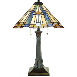 Inglenook 25 inch 75 watt Valiant Bronze Table Lamp Portable Light, Naturals