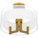 Bodnar 3 Light 15 inch Aged Brass Semi-Flush Mount Ceiling Light