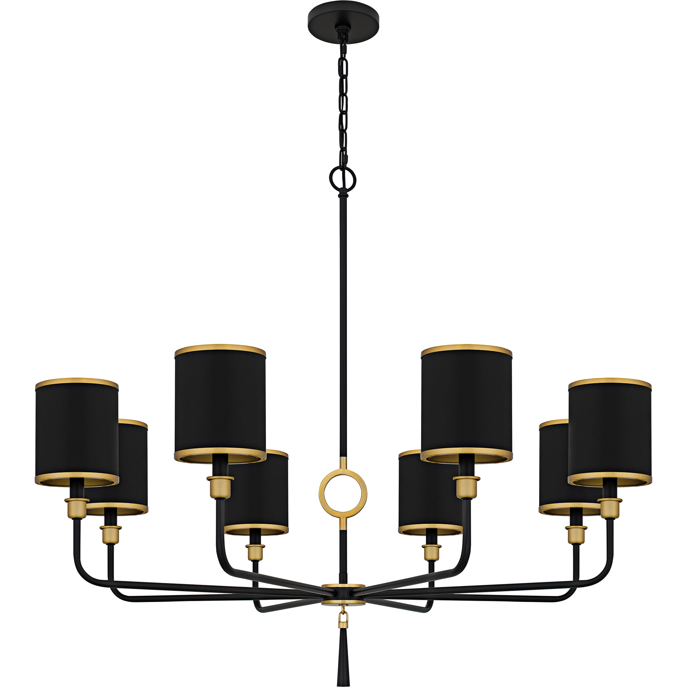 Lockery 8 Light 40 inch Matte Black Chandelier Ceiling Light