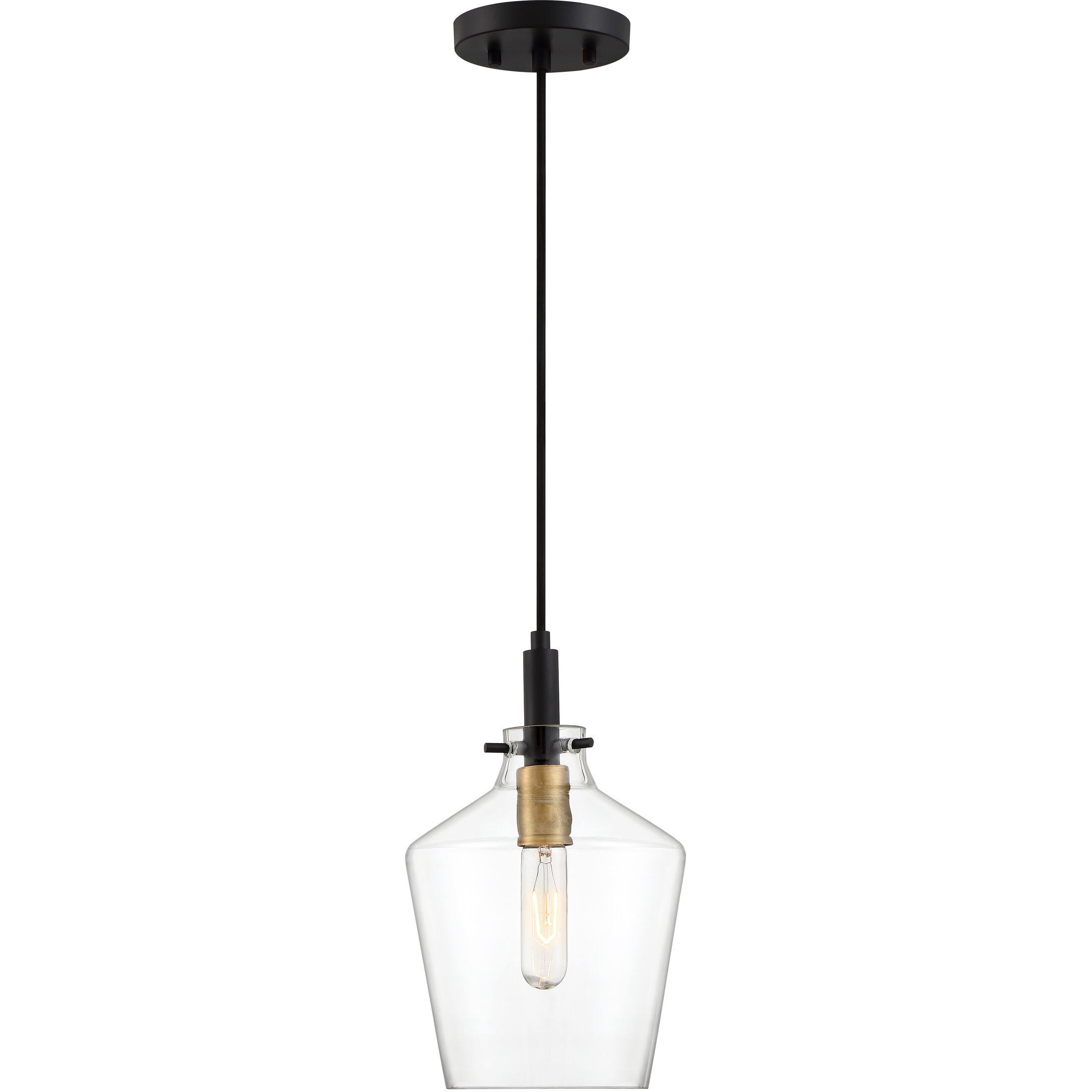 June 1 Light 8 inch Earth Black Mini Pendant Ceiling Light
