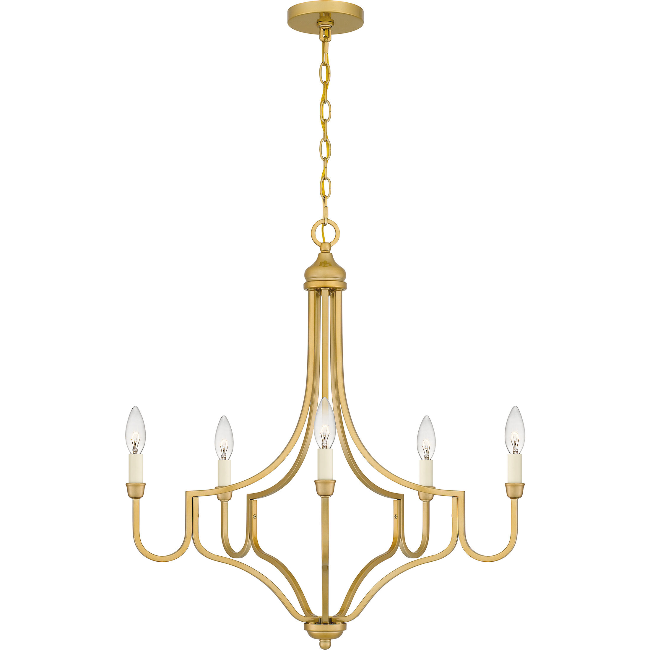 Mabel 5 Light 26 inch Light Gold Chandelier Ceiling Light