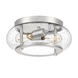 Trilogy 2 Light 12 inch Brushed Nickel Flush Mount Ceiling Light
