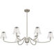 McKinney 6 Light 44 inch Brushed Nickel Linear Chandelier Ceiling Light, Medium