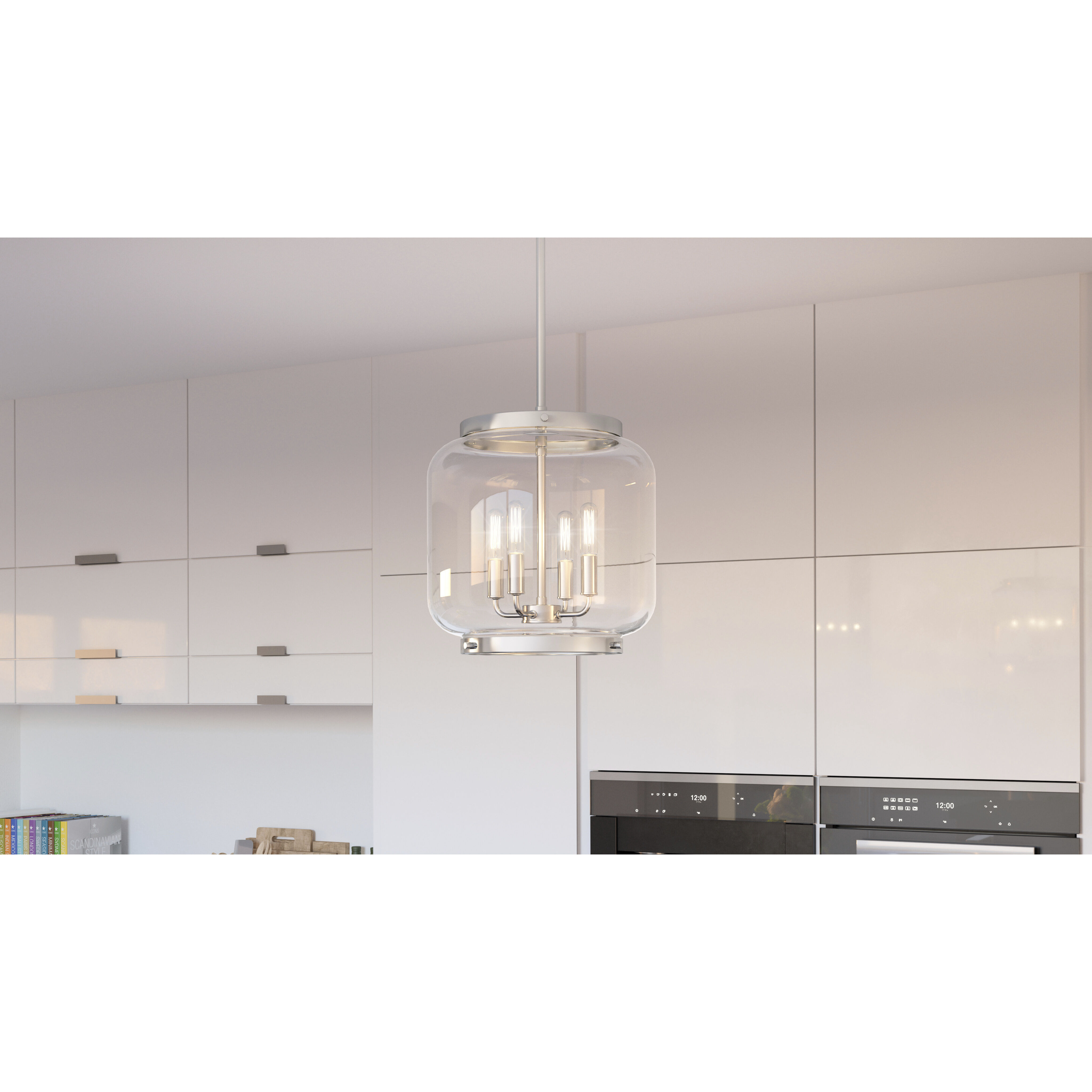 Tapley 3 Light 12 inch Polished Nickel Mini Pendant Ceiling Light, Small