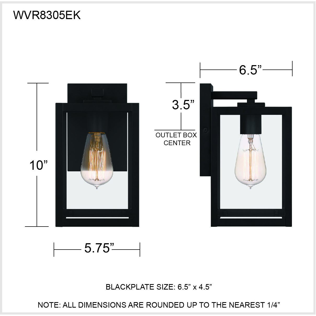 Quoizel WVR8305EK Westover 1 Light 10 inch Earth Black