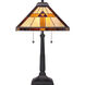 Tiffany 23 inch 75 watt Authentic Bronze Table Lamp Portable Light in Vintage Bronze, Naturals