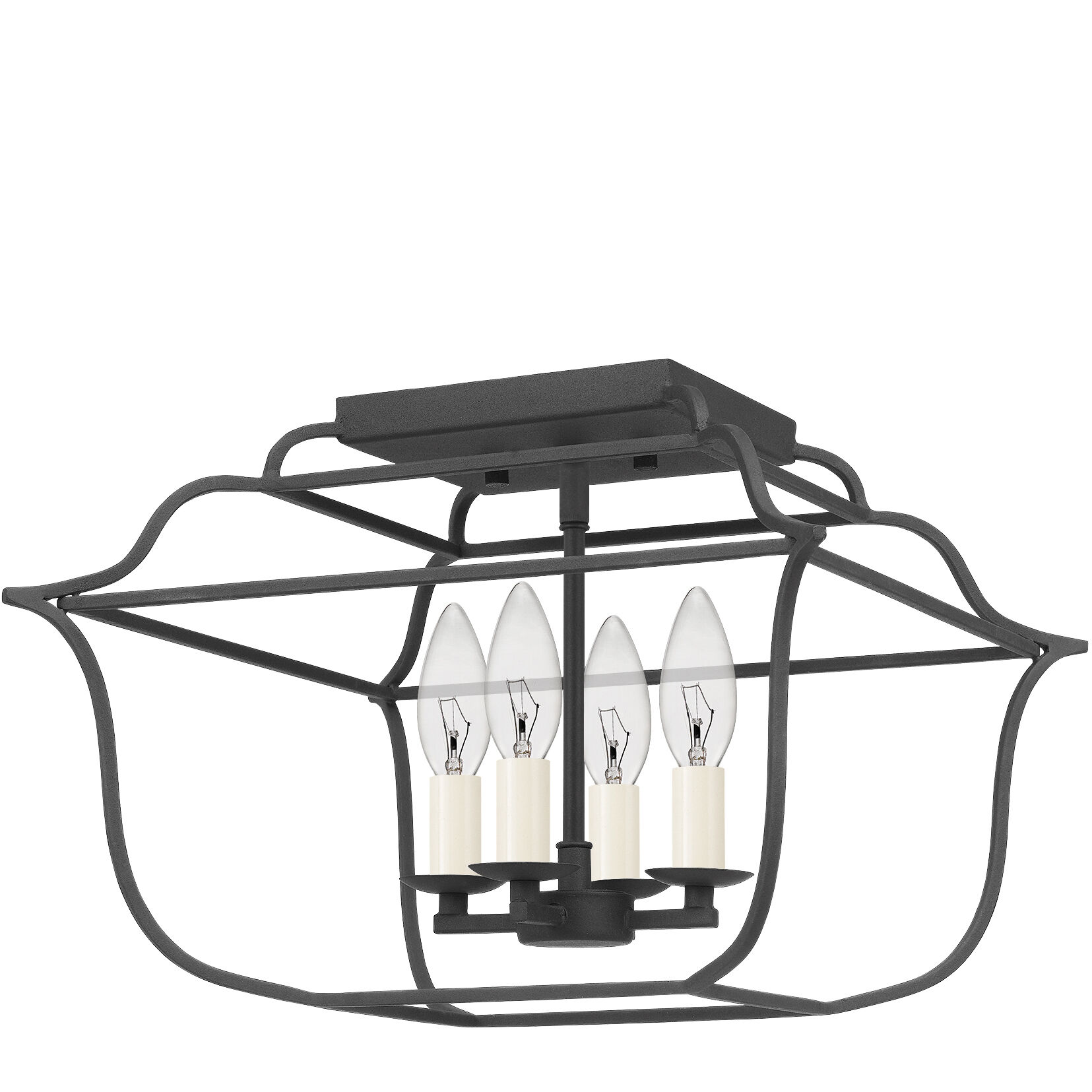 Gallery 4 Light 14 inch Royal Ebony Semi-Flush Mount Ceiling Light 