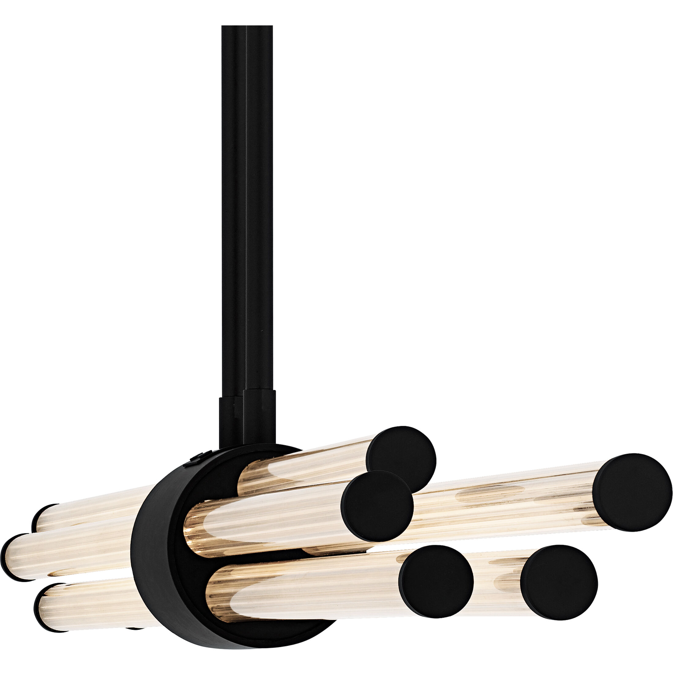 Talbott LED 46 inch Matte Black Linear Chandelier Ceiling Light, Large