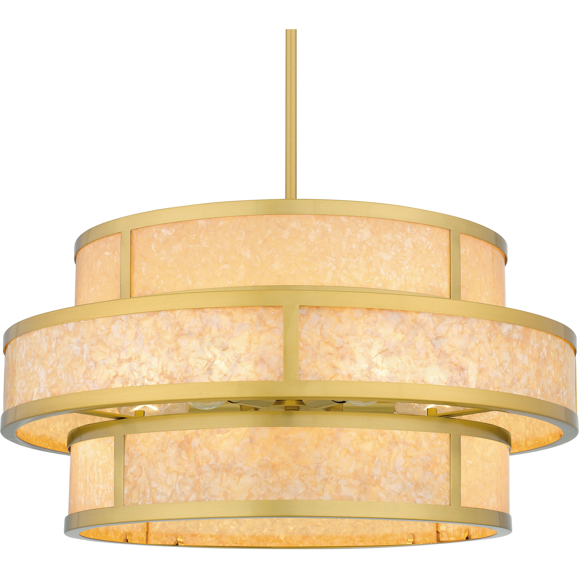 Stoneland 6 Light 24 inch Brushed Gold Pendant Ceiling Light