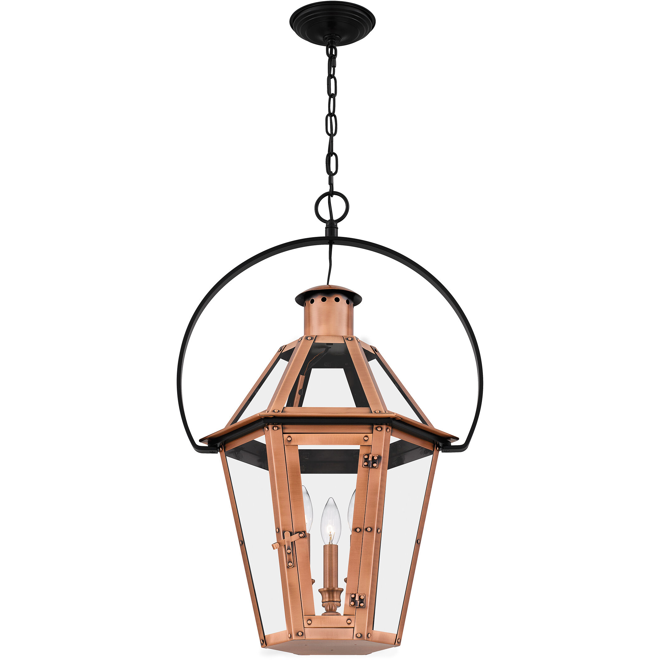 Burdett 3 Light 18 inch Aged Copper Pendant Ceiling Light