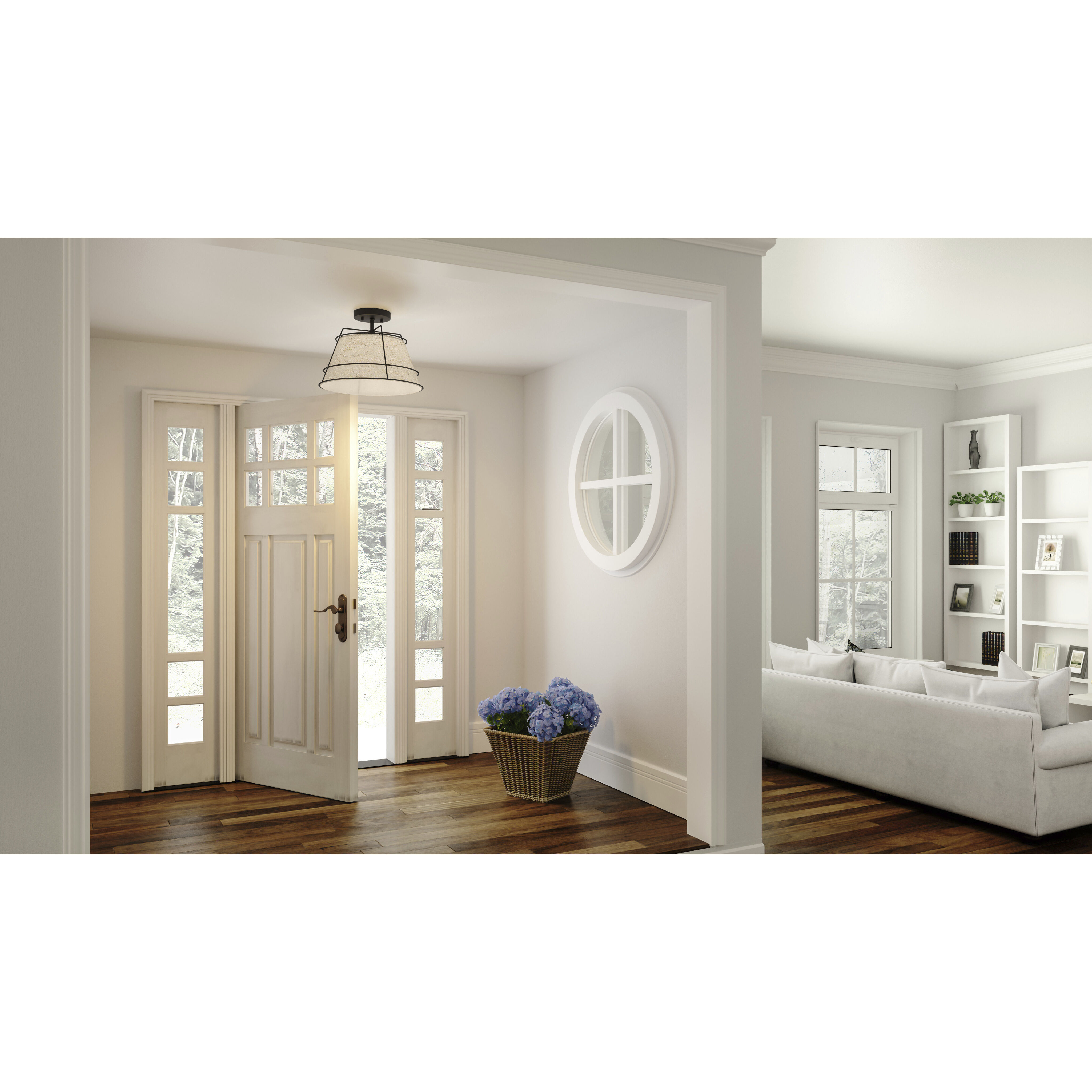 Quoizel QSF5629MBK Burbidge 1 Light 13 inch Matte Black Semi