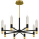 Davies 8 Light 32 inch Brushed Gold Chandelier Ceiling Light