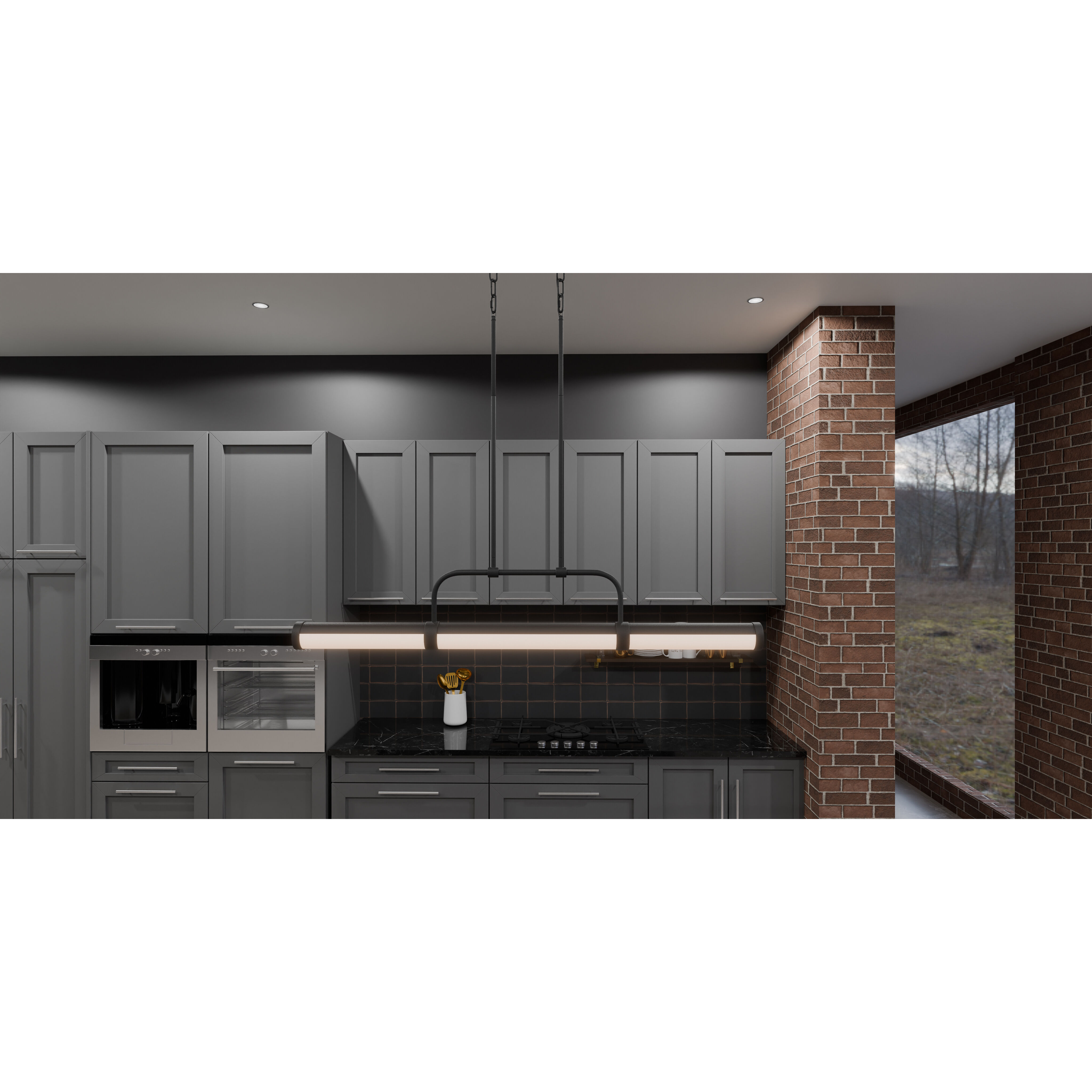 Naya LED 42 inch Matte Black Island Light Ceiling Light, Medium