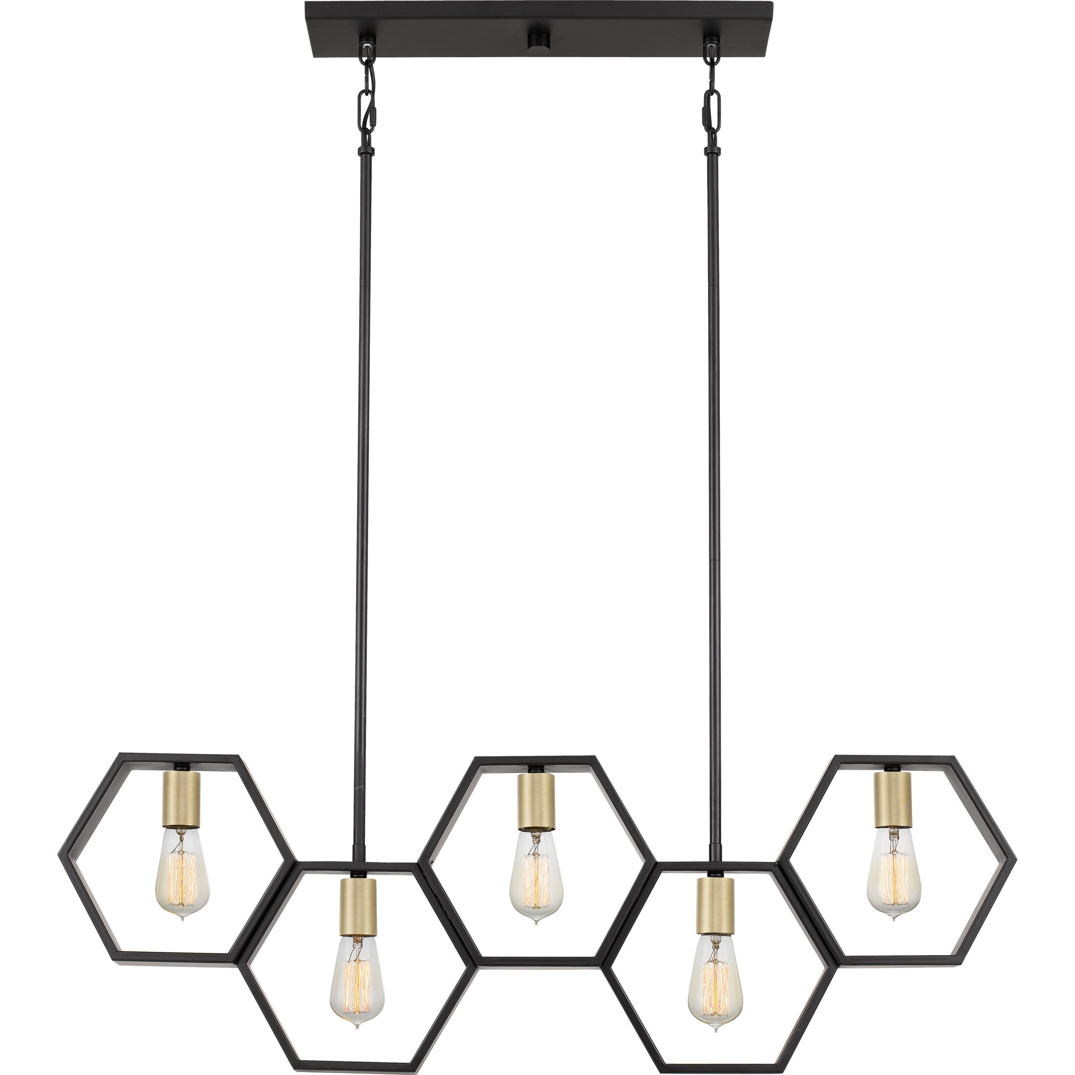 Bismarck 5 Light 40 inch Earth Black Island Chandelier Ceiling Light