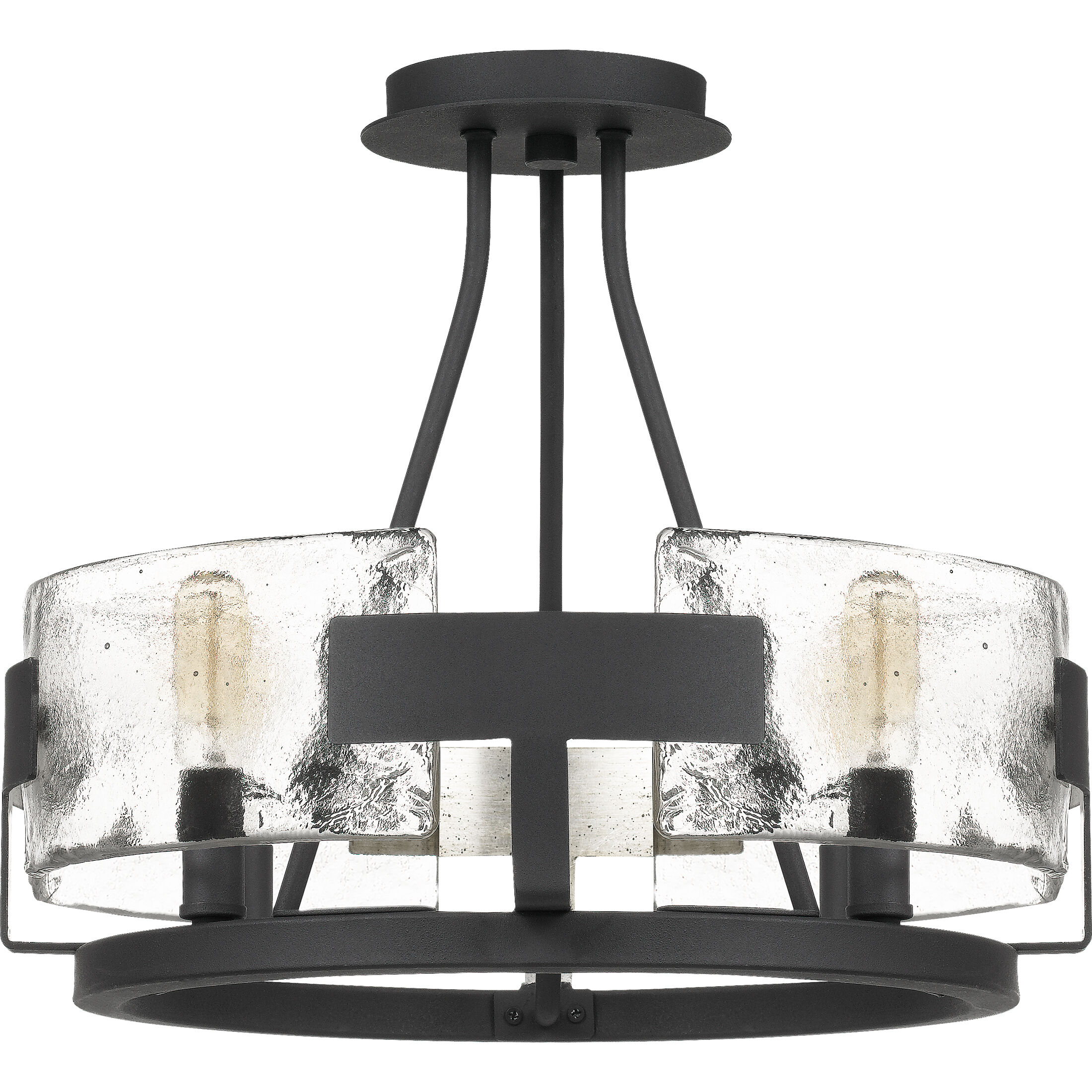 Stratum 4 Light 16 inch Royal Ebony Semi-Flush Mount Ceiling Light