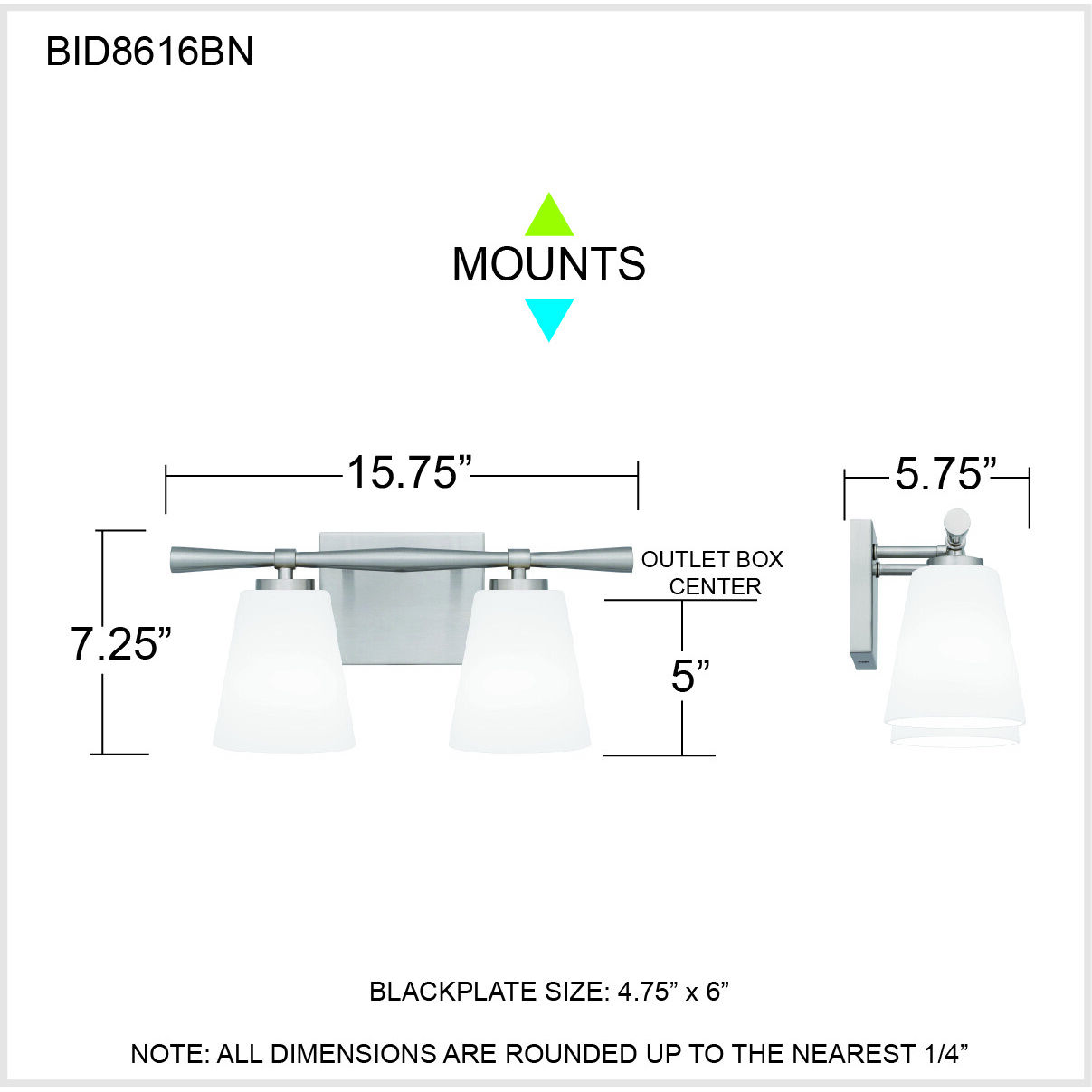 Brindley 2 Light 16 inch Brushed Nickel Bath Light Wall Light