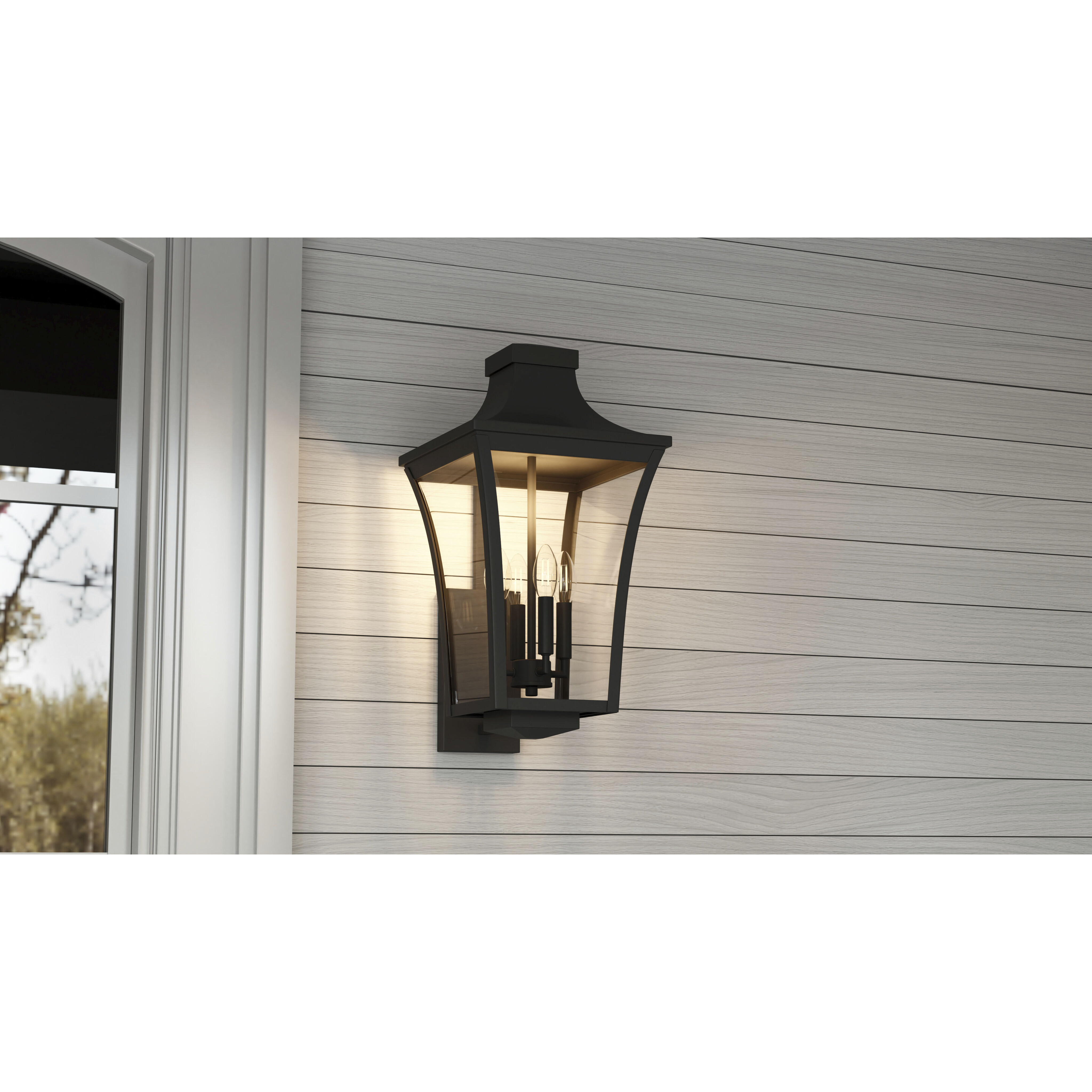 Quentin 4 Light 20 inch Earth Black Outdoor Wall Lantern, Large