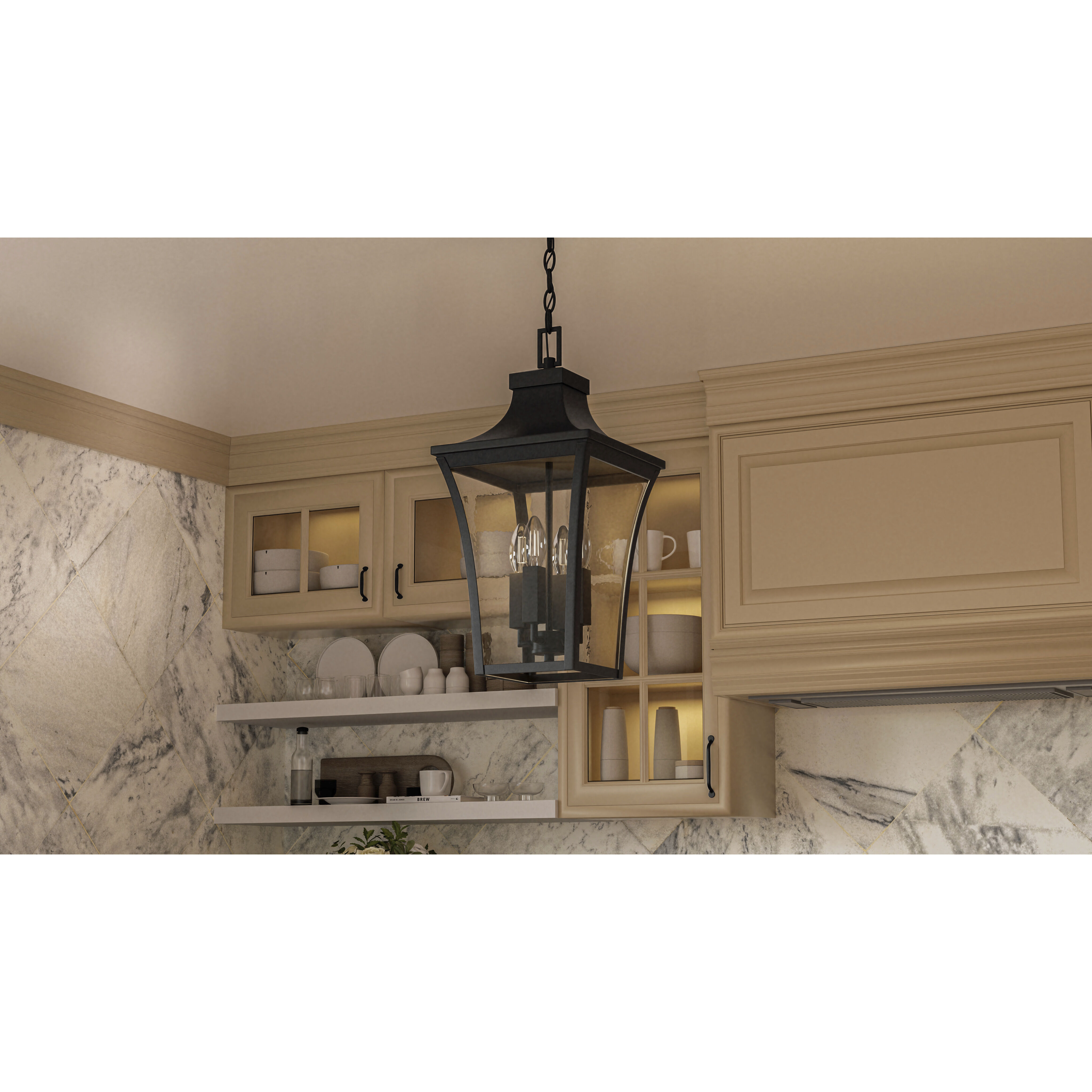 Quentin 4 Light 10 inch Earth Black Mini Pendant Ceiling Light, Small