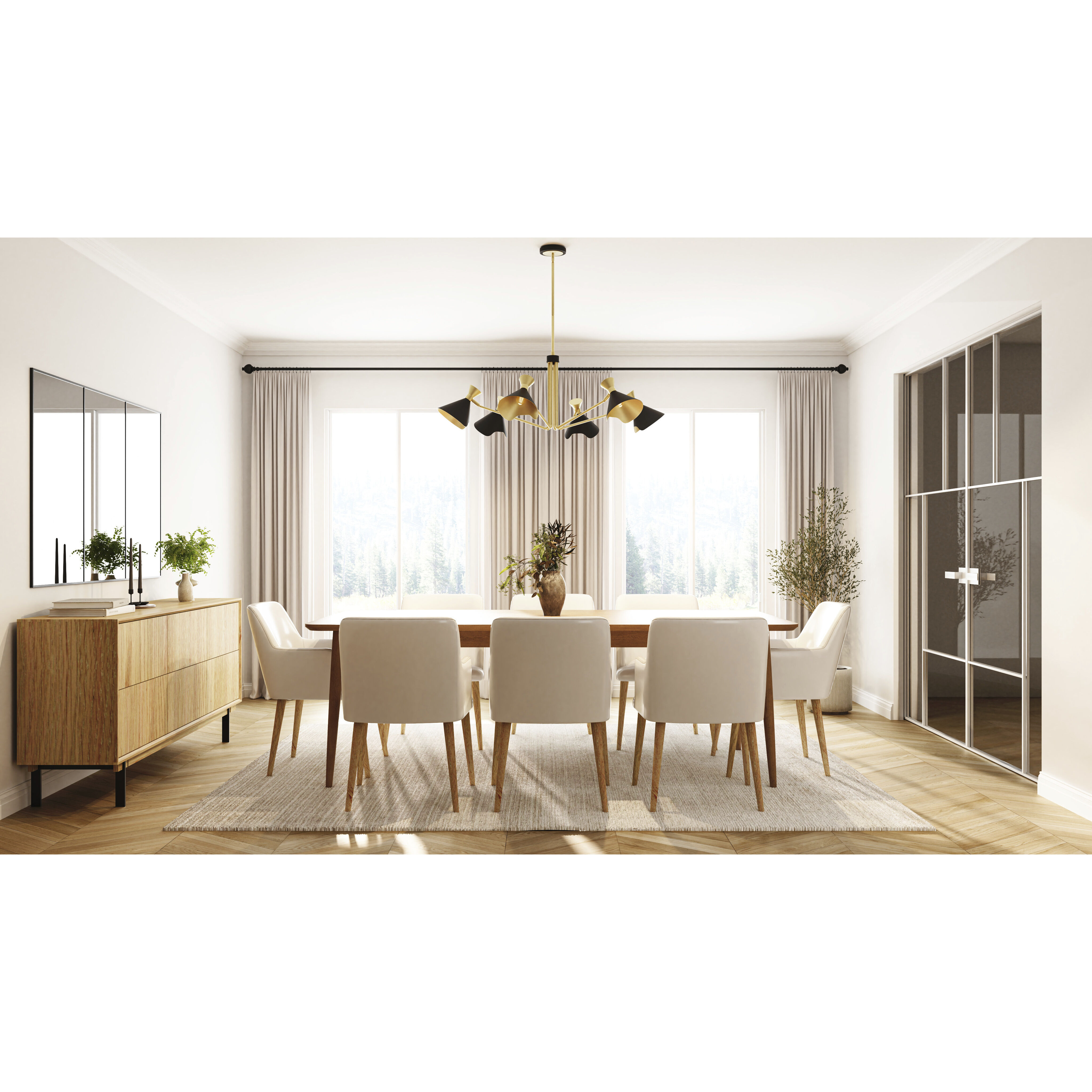 Arden 6 Light 52 inch Matte Black Chandelier Ceiling Light