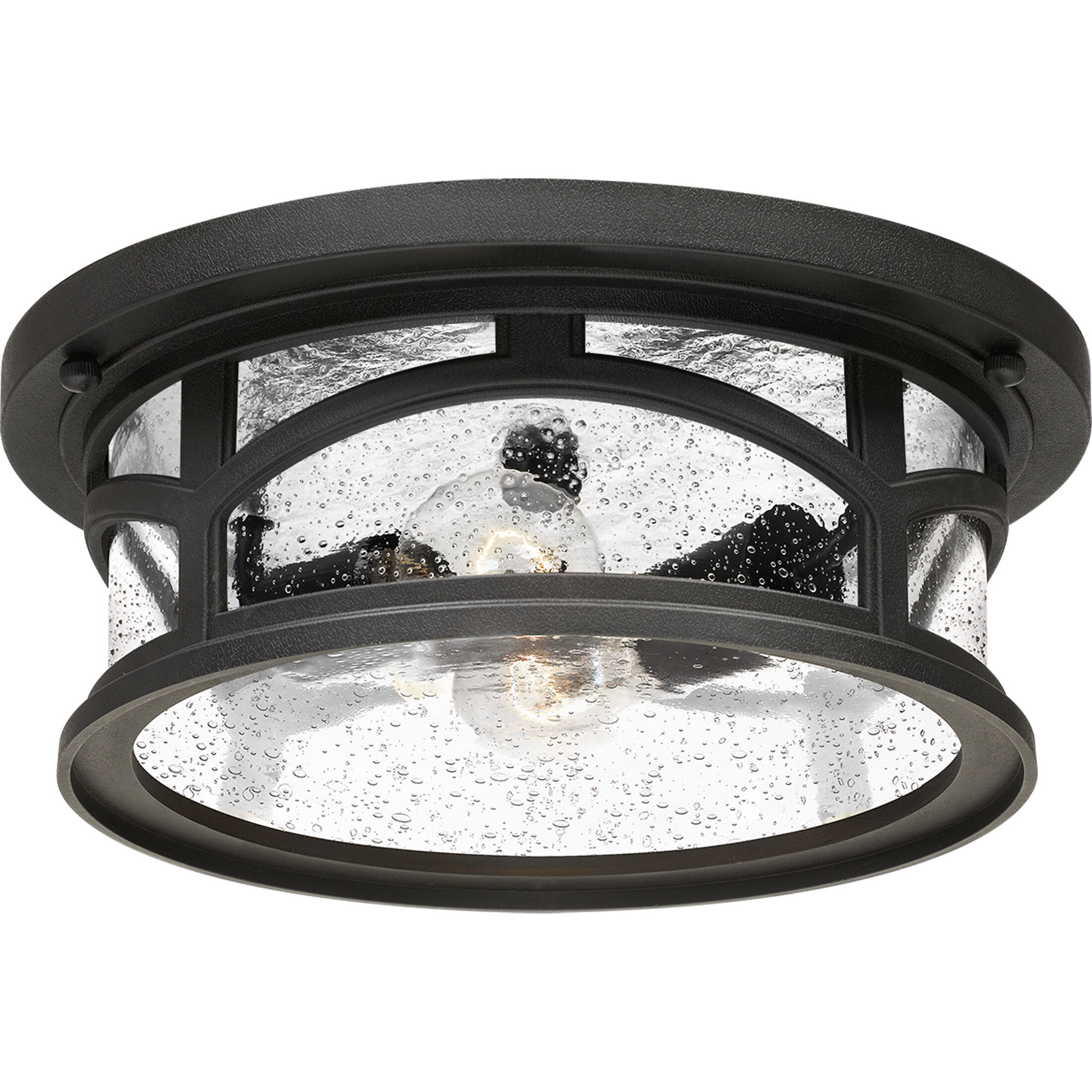 Marblehead 2 Light 13 inch Mystic Black Outdoor Flush Mount