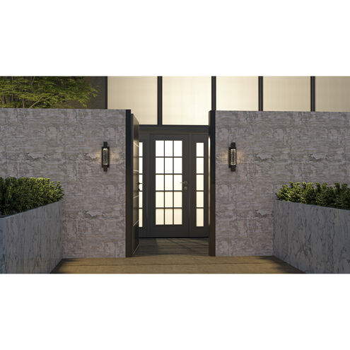 Solace LED 16 inch Matte Black Outdoor Wall Lantern, Medium