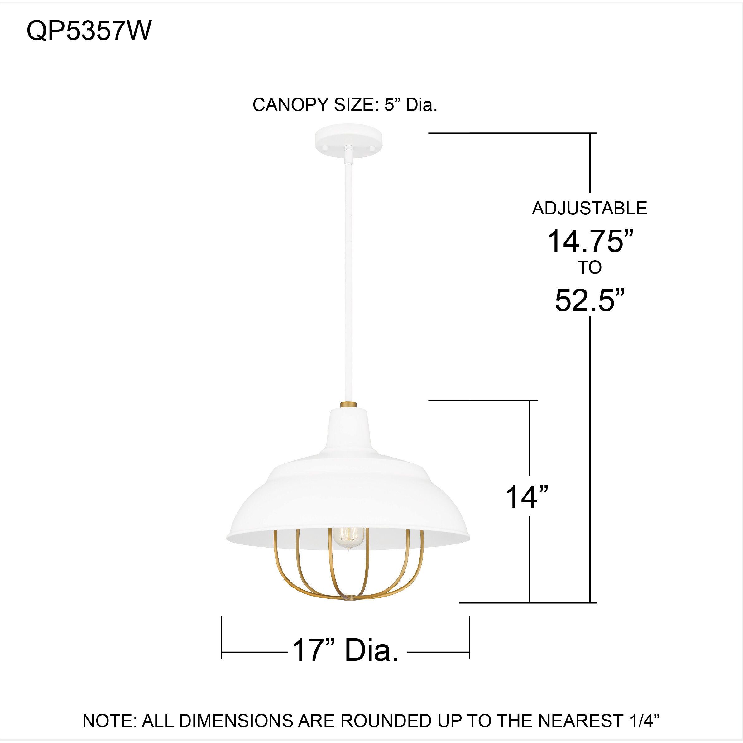 Darmody 1 Light 17 inch White Lustre Pendant Ceiling Light