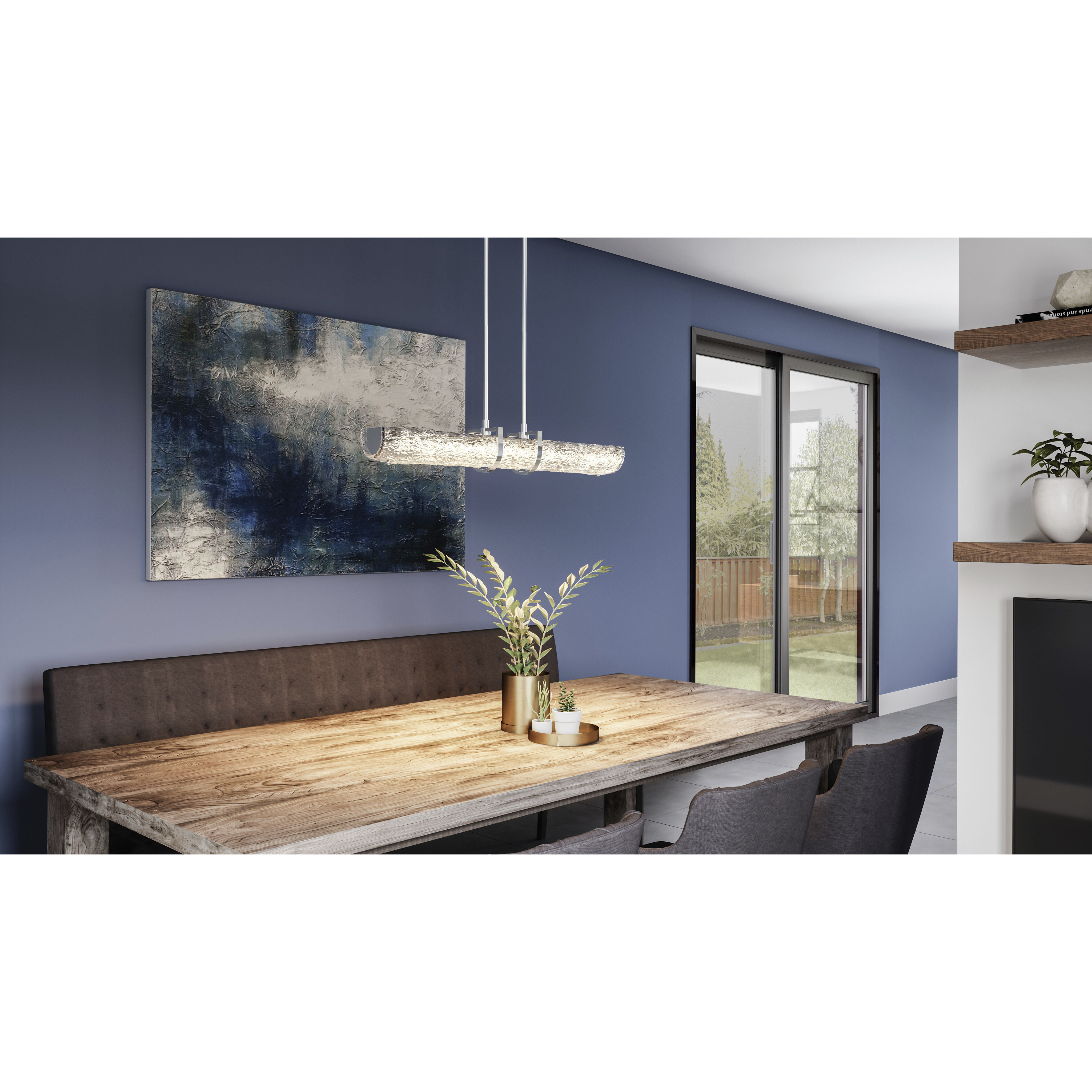 Pell 38 inch Polished Chrome Island Light Ceiling Light