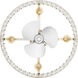 Coffman 22 inch Polished Nickel with Silver Blades Fandelier
