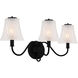 McKinney 3 Light 23 inch Matte Black Bath Light Wall Light