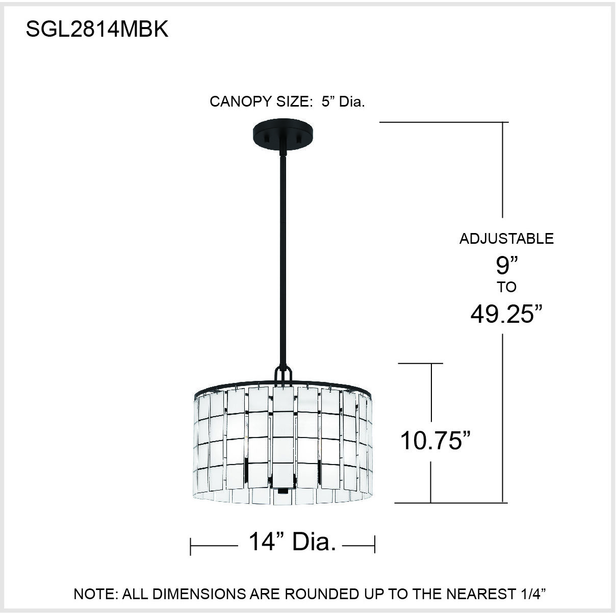 Seigler 3 Light 14 inch Matte Black Pendant Ceiling Light