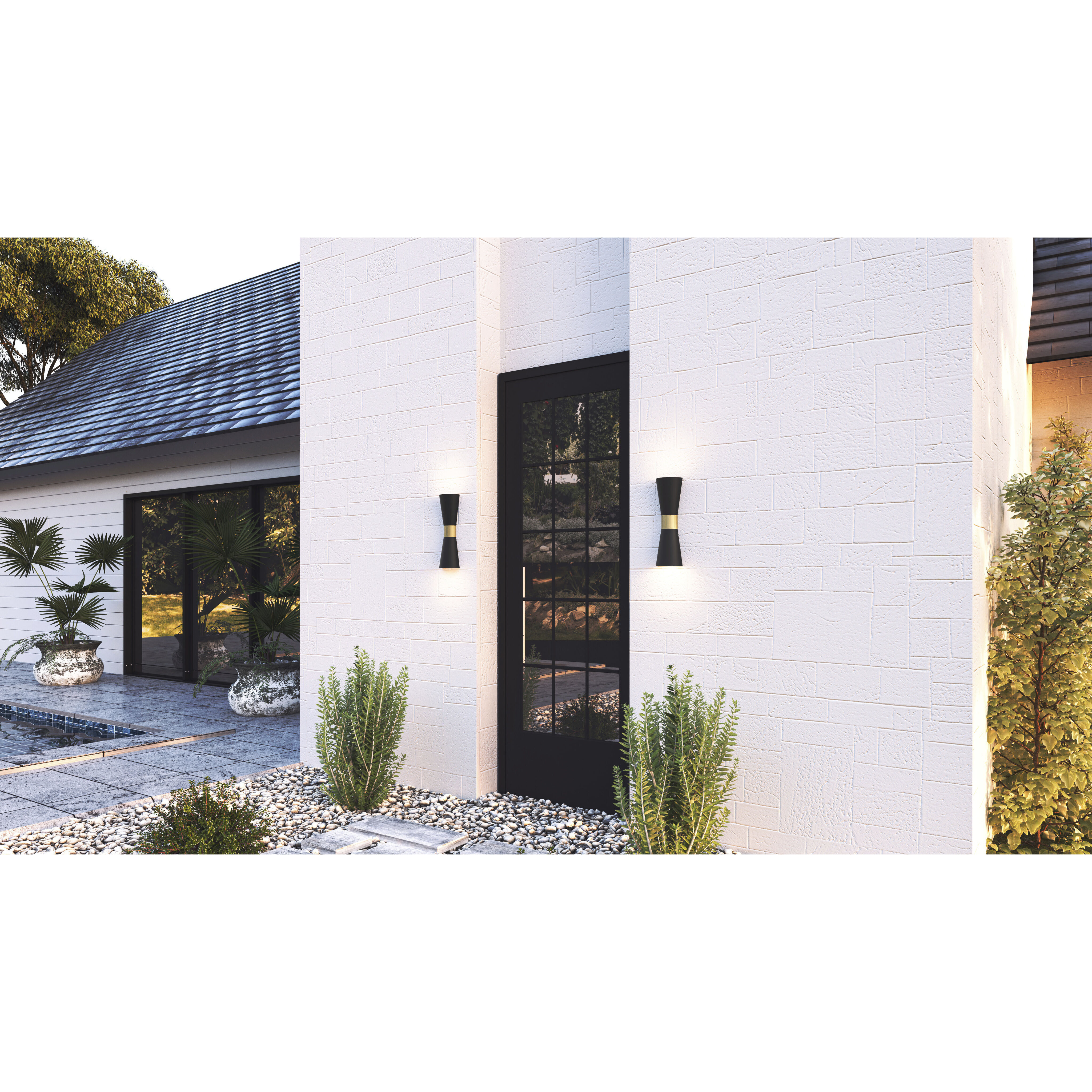 Dexter LED 19 inch Matte Black Outdoor Wall Lantern