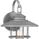 Lombard 1 Light 17 inch Antique Brushed Aluminum Outdoor Wall Lantern
