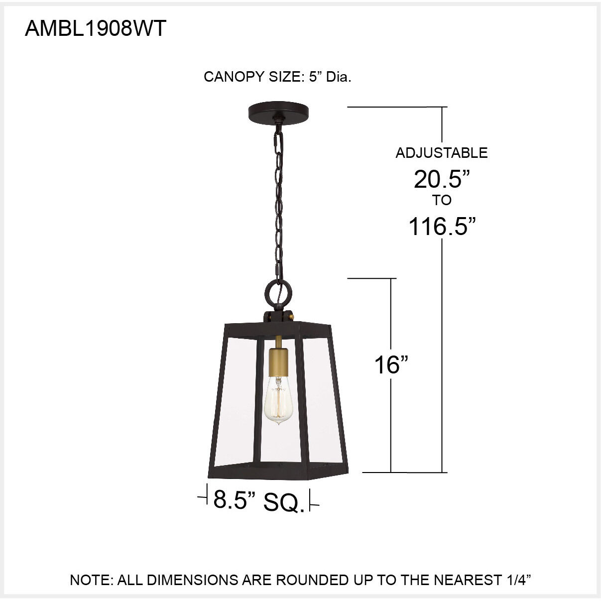 Amberly Grove 1 Light 9 inch Western Bronze Outdoor Hanging Lantern